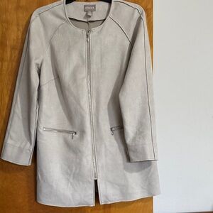Chico's Light Gray Trench Coat
